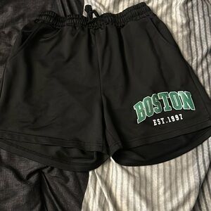 Size small black and green SHEIN shorts.